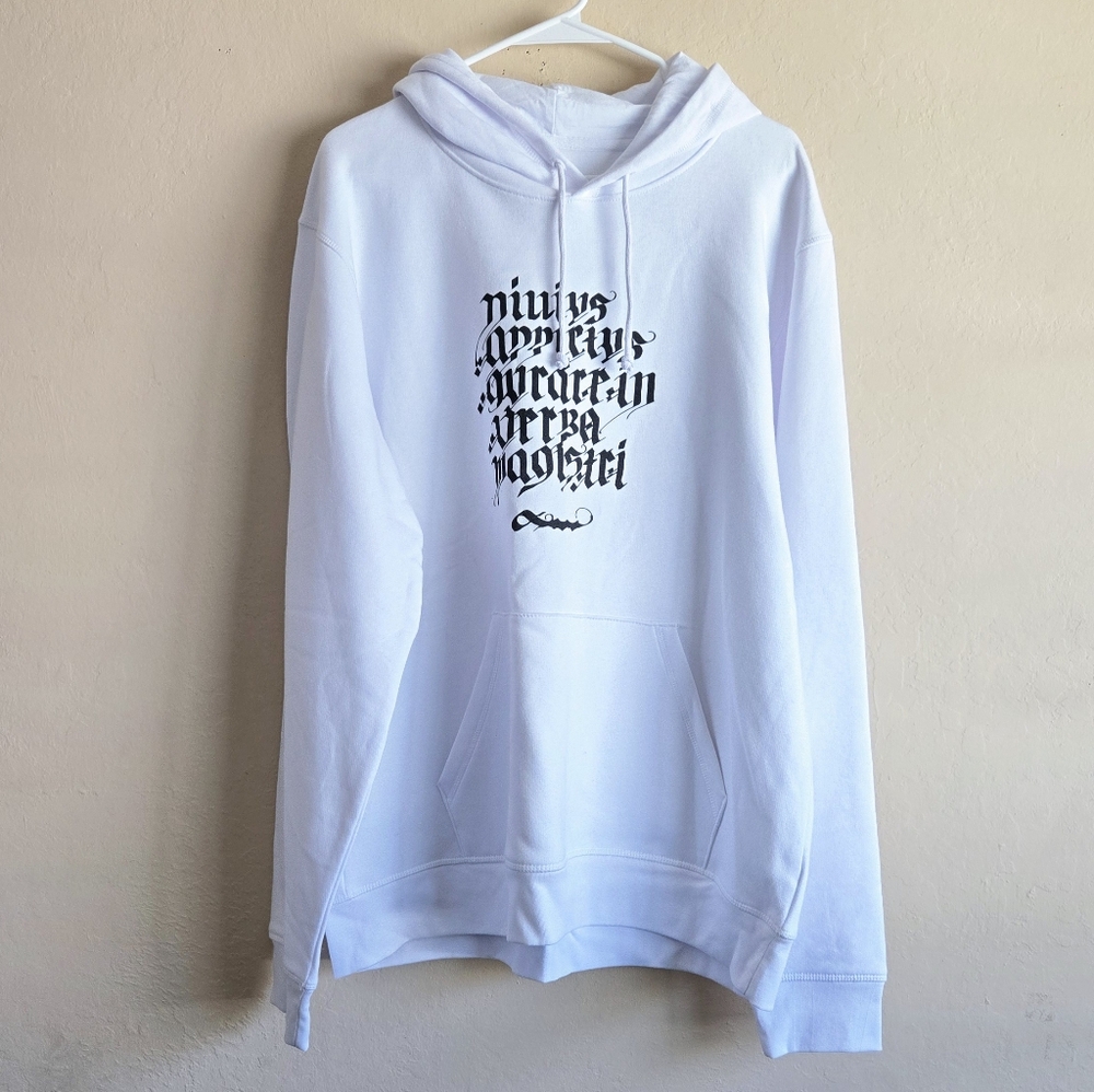 Stanley/stella Drummer White With Graphic Pullover hoodie sweatshirt